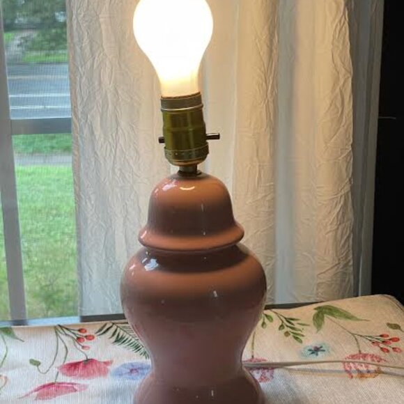 Porcelain Pink  Ginger Jar Table Lamp,  Small Electrical Lamp Girl Bedroom Decor - Picture 4 of 11